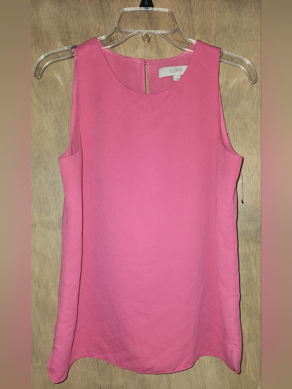Ann Taylor LOFT Sleeveless Tank Blouse Hot Pink Shell Top Small